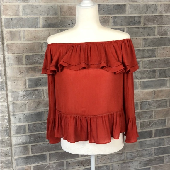 English Factory Rust, Small off the shoulder top. - Picture 1 of 1